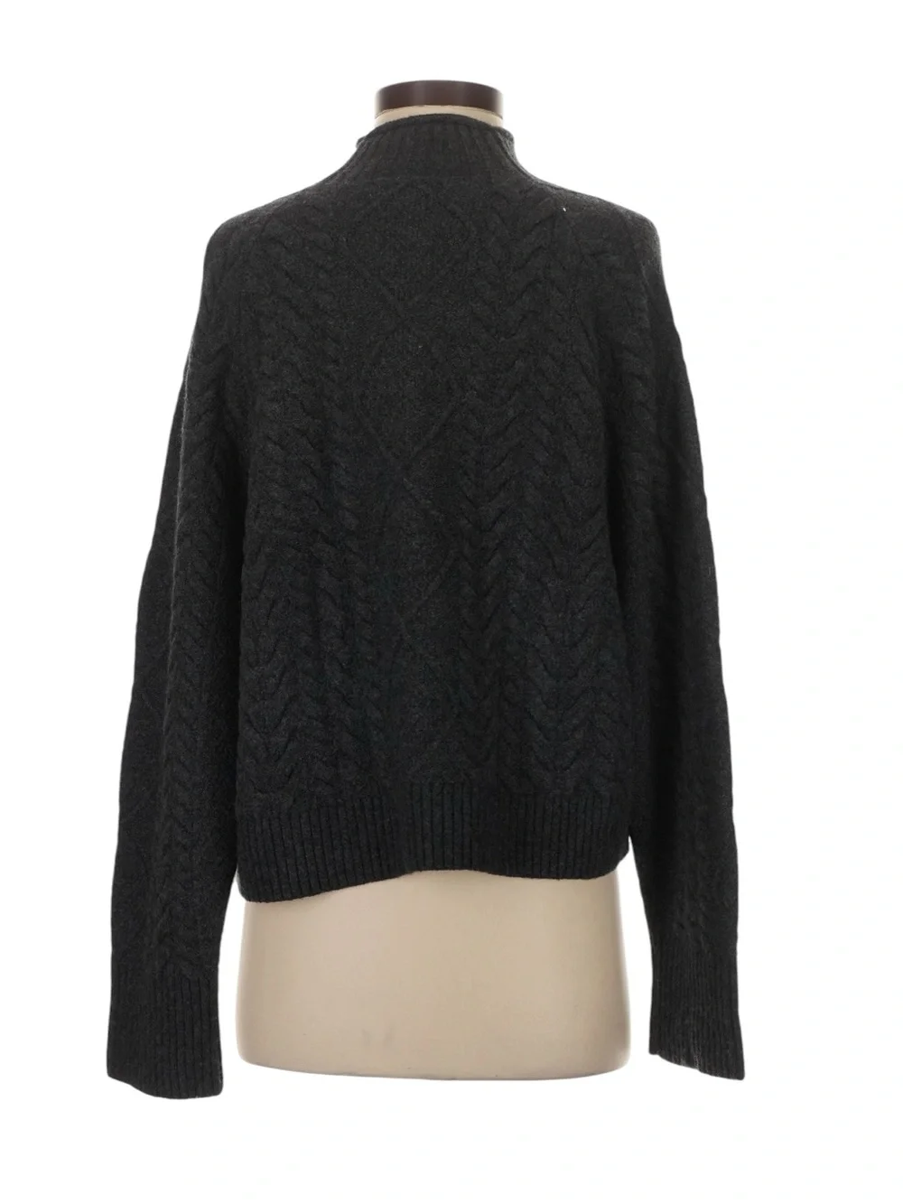 J. Crew Cable Knit Rollneck Sweater in Supersoft Yarn Size Small Gray Cozy Fall